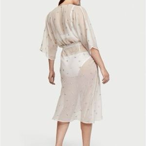 Victoria Secret Sheer Long Embroidered robe - NWT